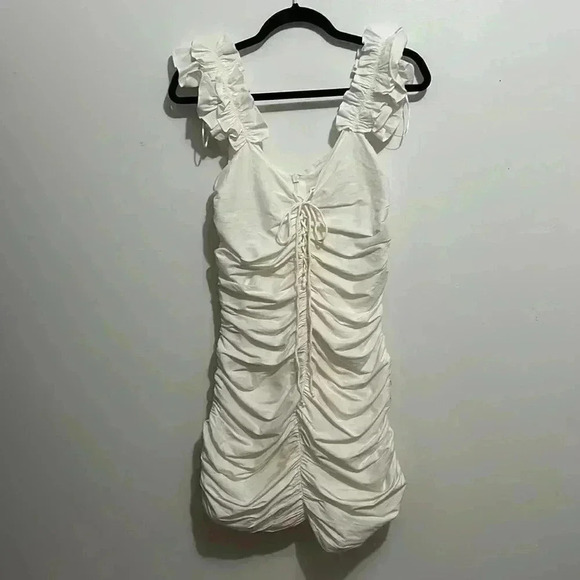 BNWOT Zara women’s DRAPED LINEN BLEND DRESS size  S,M - Picture 9 of 9